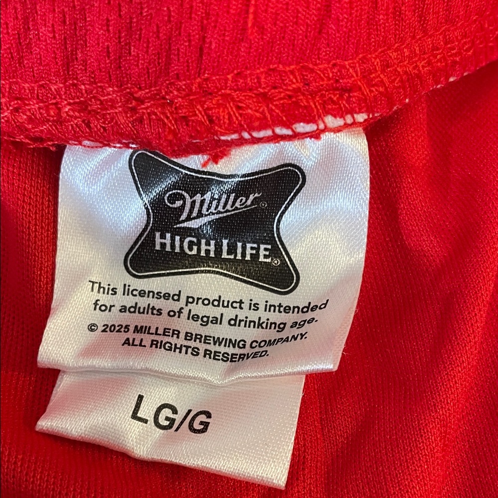 Miller High Life Red Men's mesh Athletic Shorts nwt - Picture 2 of 11